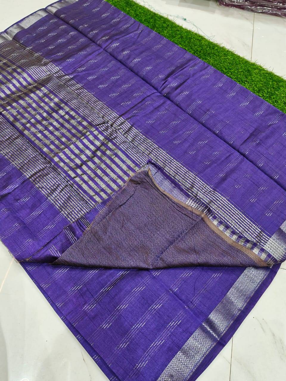 Bangalore tasar silk saree violet